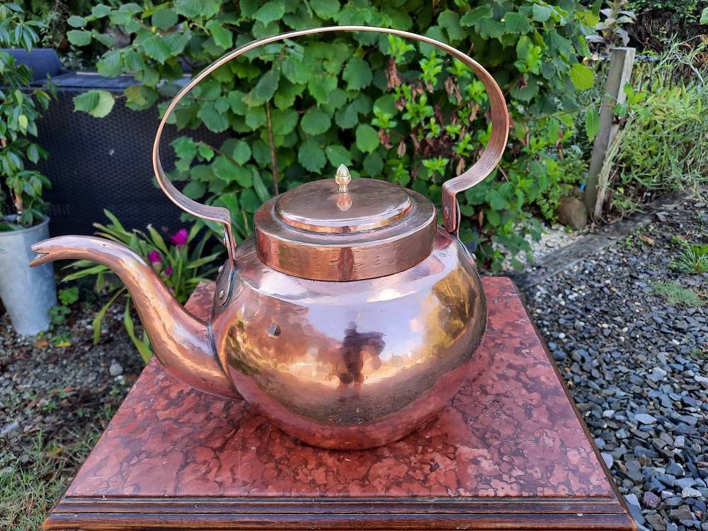 Small Copper & Brass Soutterware Tea Kettle, Ca. 1870