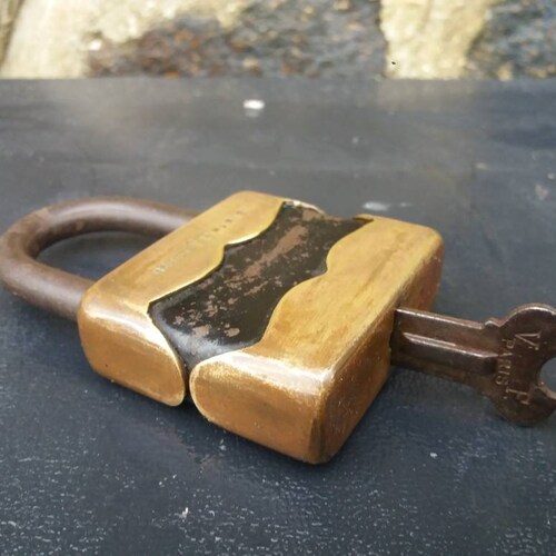 Bronze antique shops french padlock paris door locks hardware tools security equipment home improvements man cave gifts rare unique hasp clasp