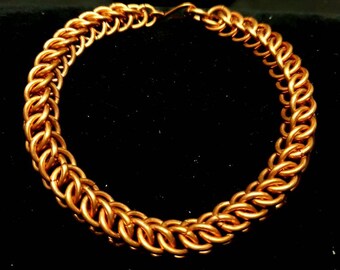 Handcrafted Copper Half Persian 3 in 1 Chain Maille Bracelet