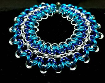 Cool Ocean Waves handmade chainmaille bracelet