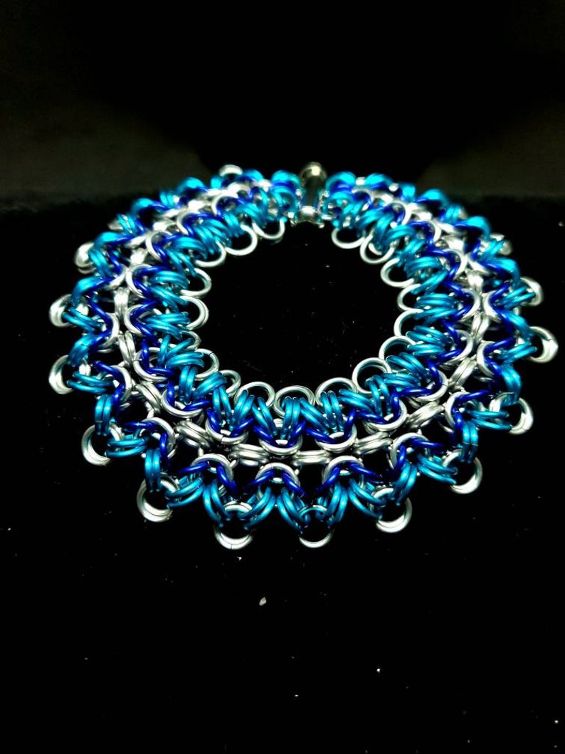 Cool Ocean Waves handmade chainmaille bracelet