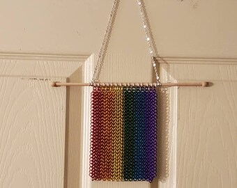 Handcrafted Chain Maille Rainbow Pride Flag