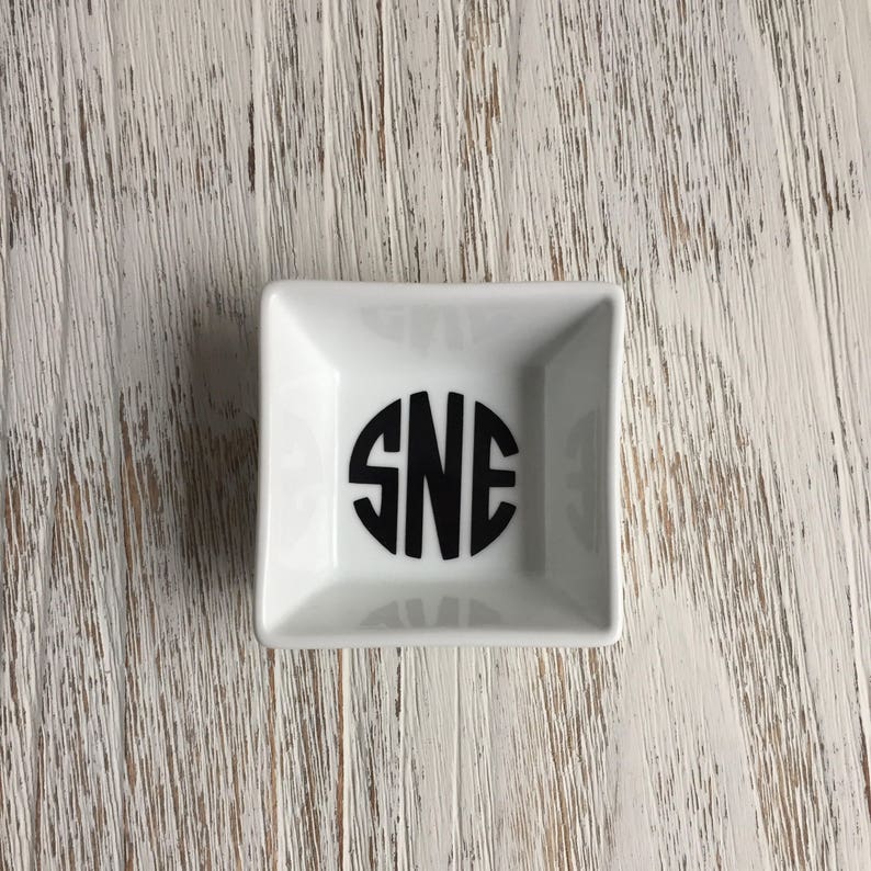 Custom Monogram or Single Initial Ring Dish Engagement Gift Personalized Ring Dish
