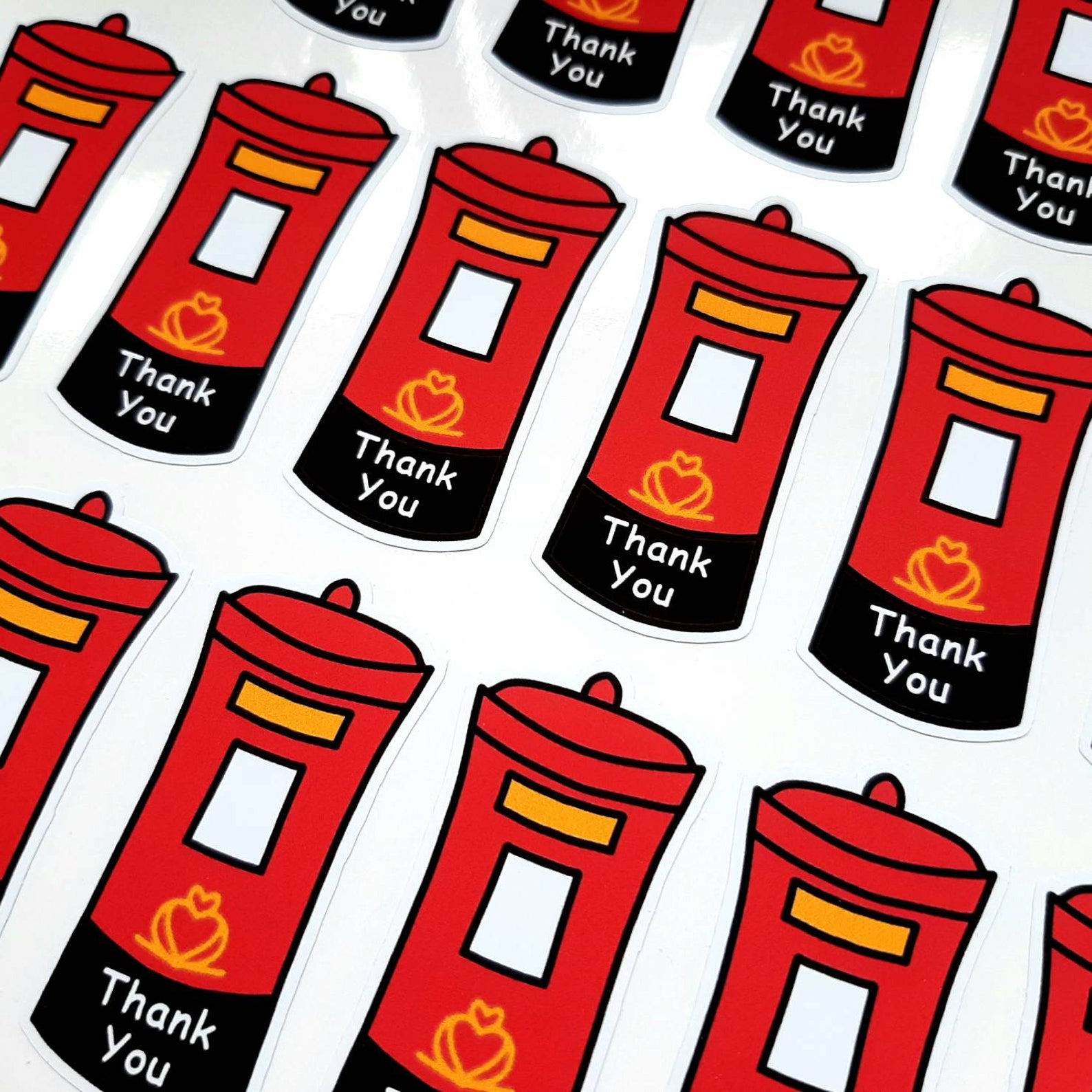Die cut red post box stickers. Cute happy post happy mail Etsy