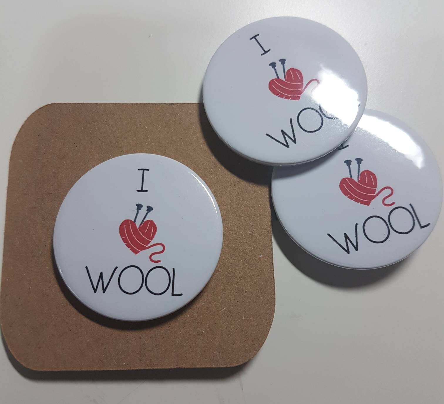 Funny Pin Badges Magnet Knitting Badge I Love Wool Knitting Etsy