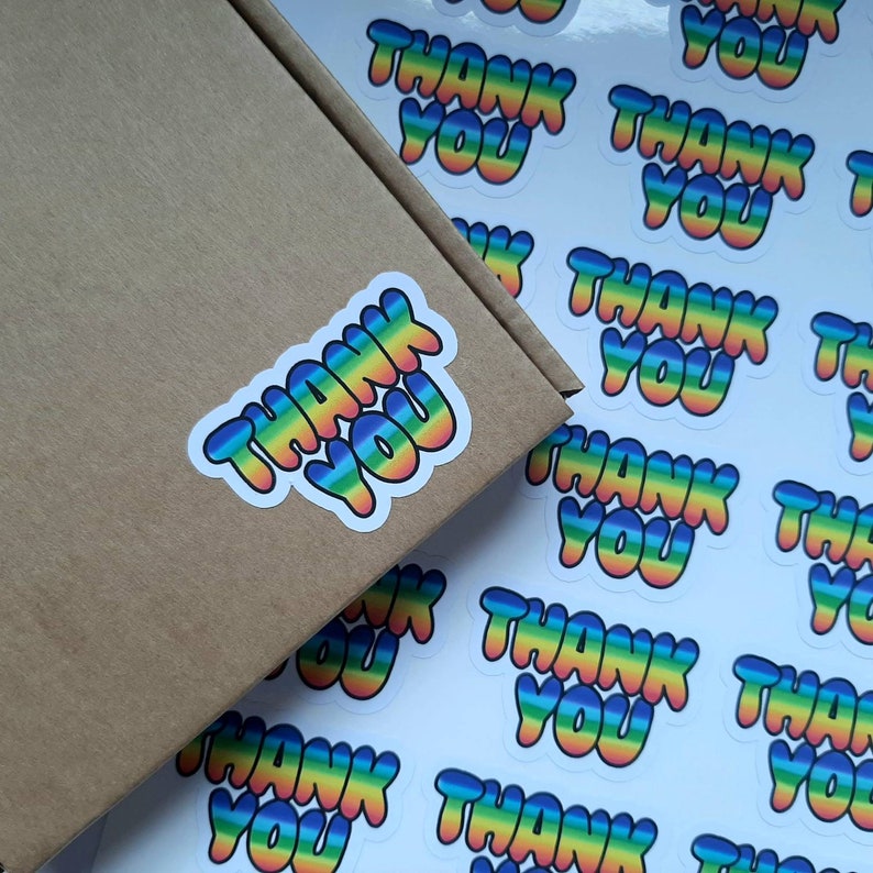 Die Cut Rainbow Stickers. Cute Happy Post Happy Mail Labels. Etsy