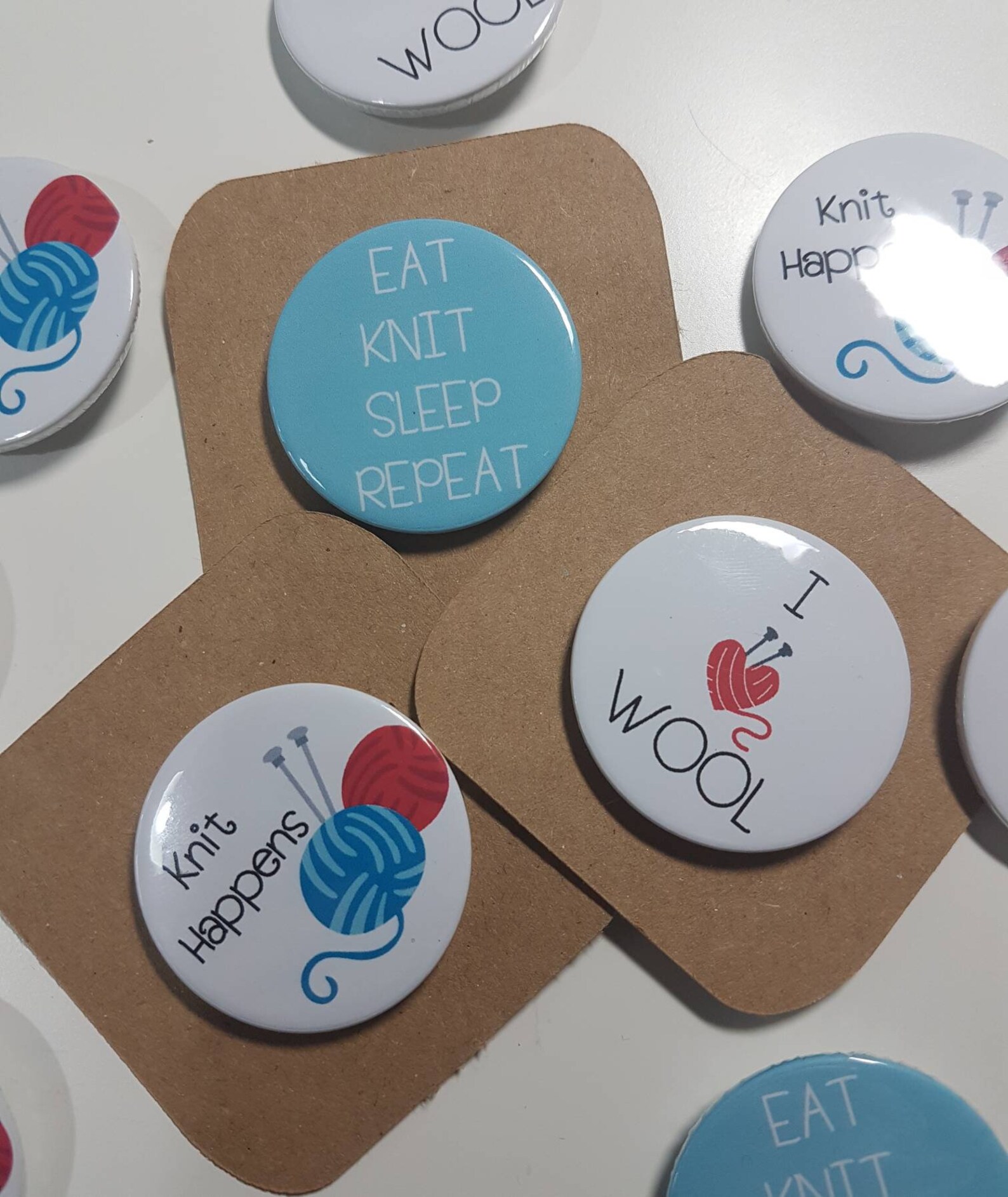 Funny Pin Knitting Badge. I Love Wool Knitting Etsy