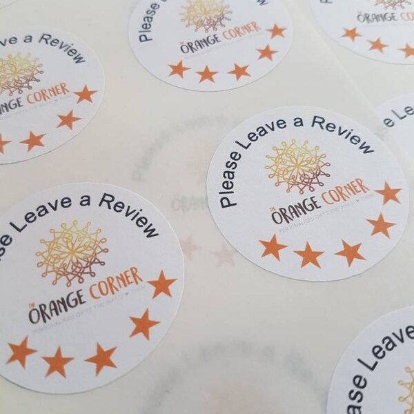 Custom personalised business logo round, rectangle, square stickers or custom writing. Business labels, Postage labels, Order stickers