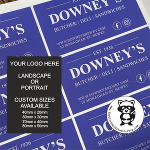 Custom personalised business logo rectangle stickers or custom writing. Business labels, Postage labels, Order stickers