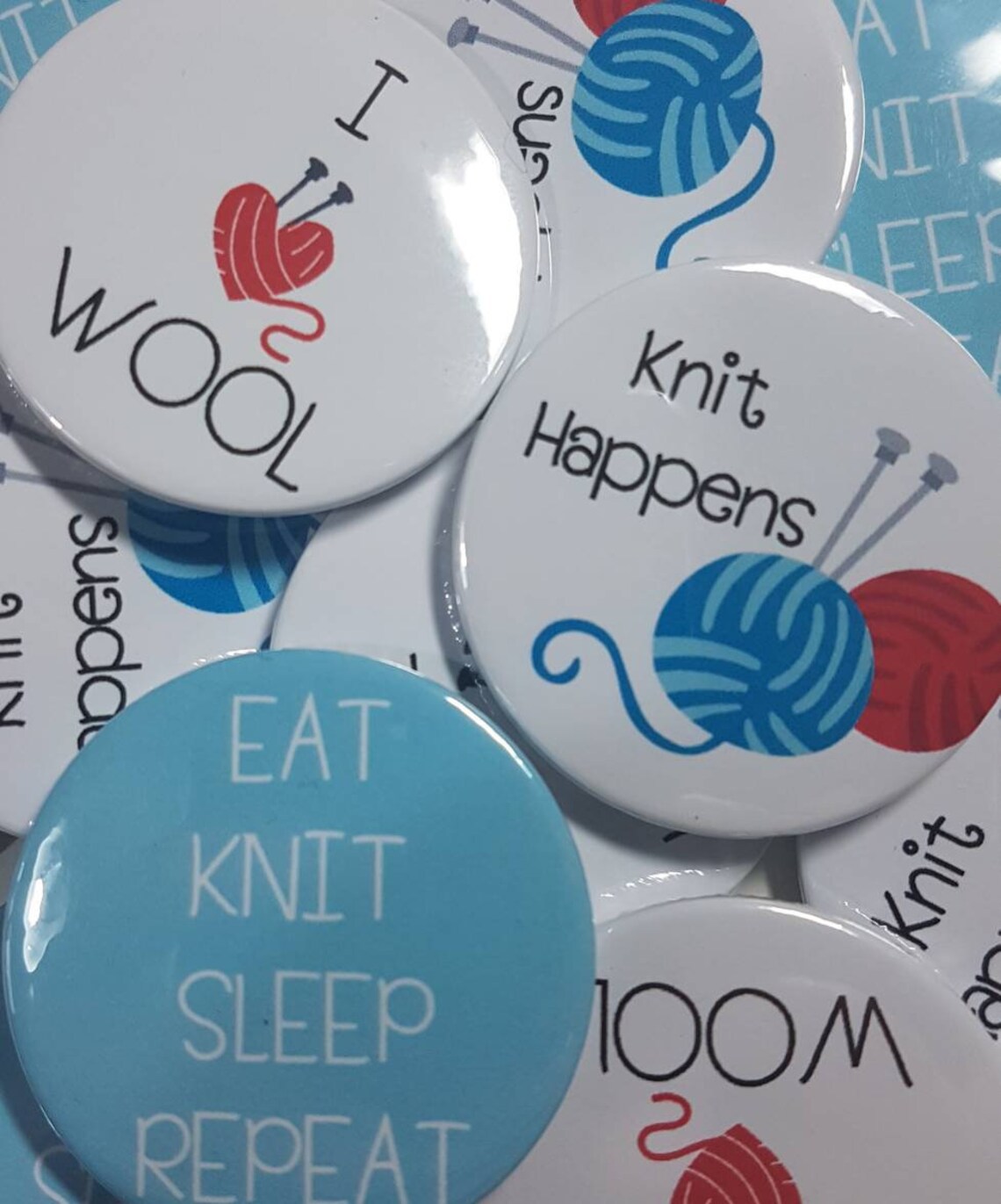 Funny Pin Knitting Badge. I Love Wool Knitting Etsy