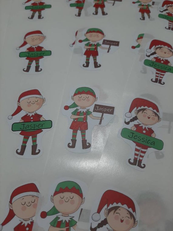 Christmas Gift Personalised Stickers Labels, Elf Labels Custom