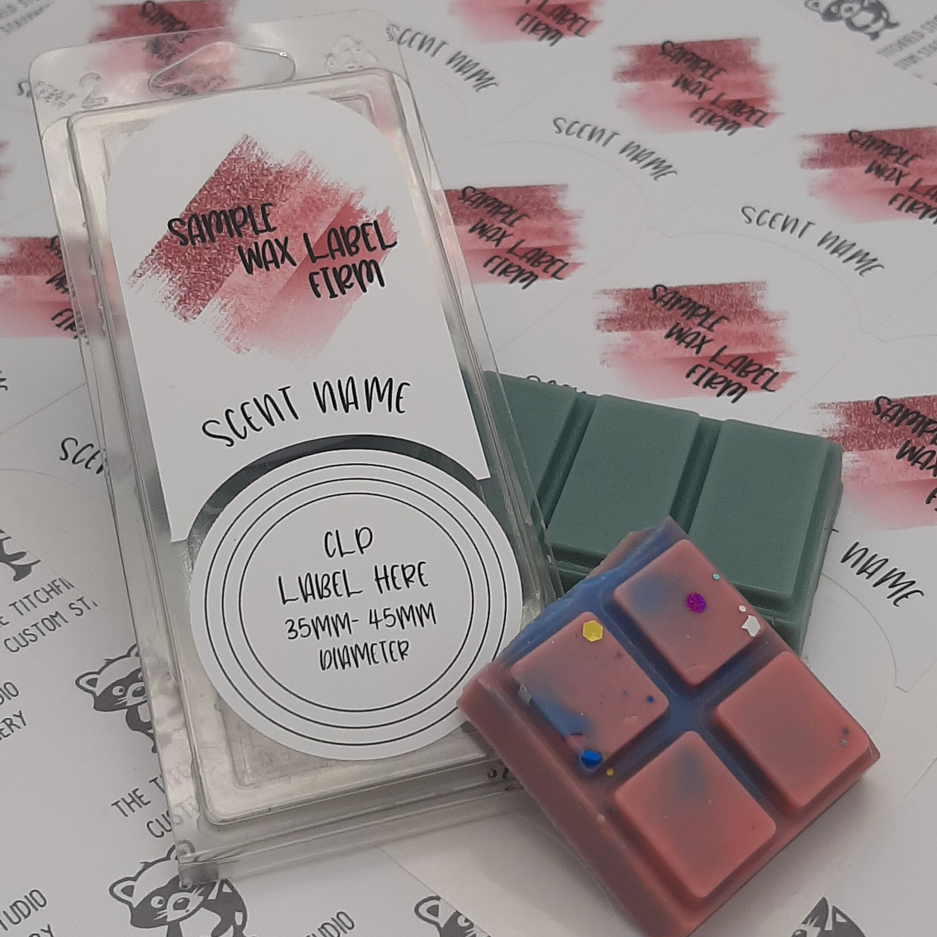 Wax melt clam shell snap bar stickers labels. wax melt logo Etsy