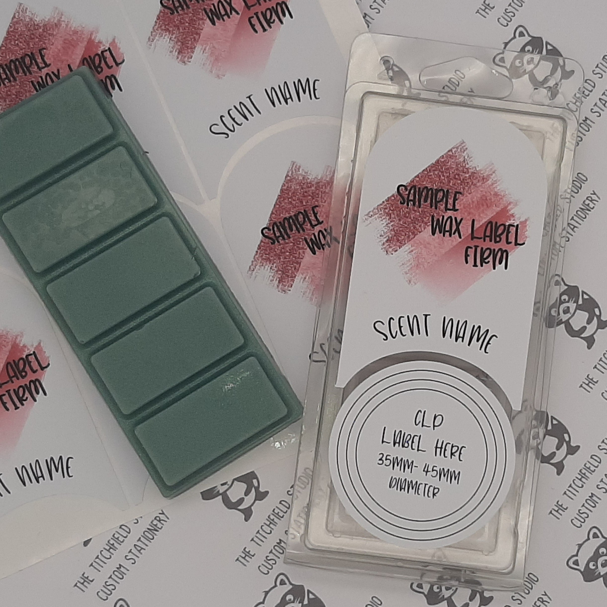 Wax melt clam shell snap bar stickers labels. wax melt logo Etsy