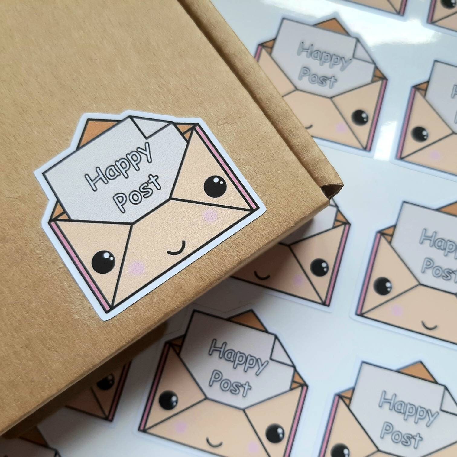 Die Cut Envelope Stickers. Cute Happy Post Happy Mail Labels. | Etsy