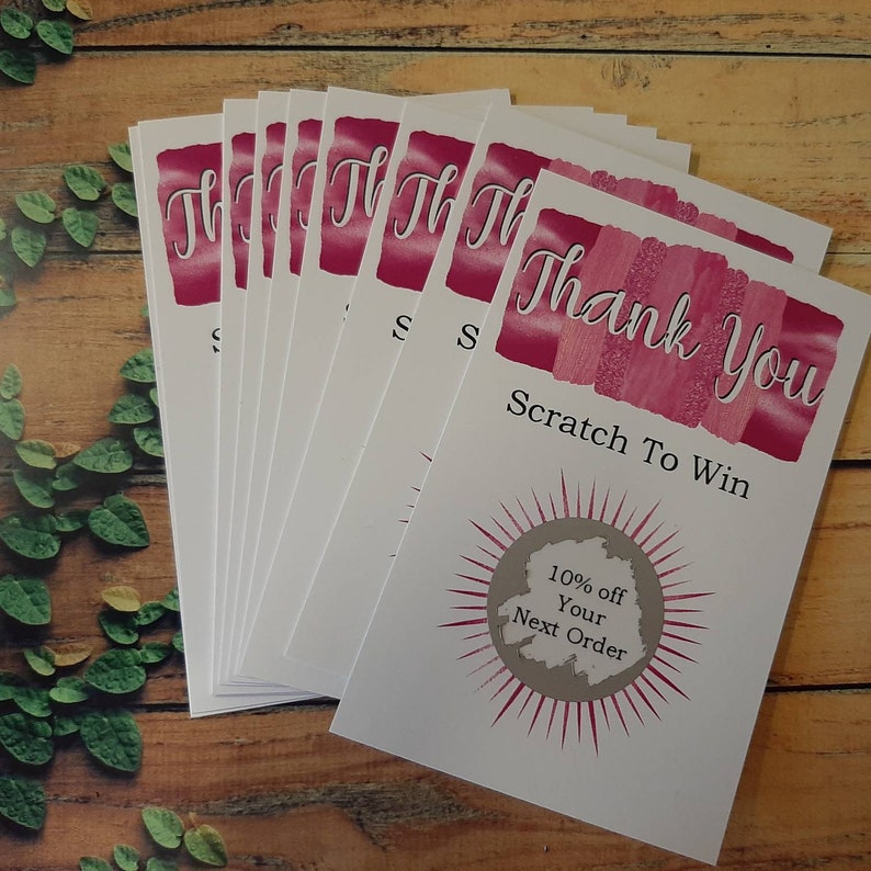 Discount Scratch Cards , Thank You Cards, Promotional Offer Cards ...