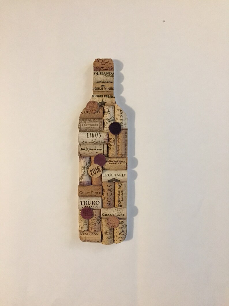 Wine Bottle Upcycled Cork Wall Art Upcycled Home Decor Etsy
