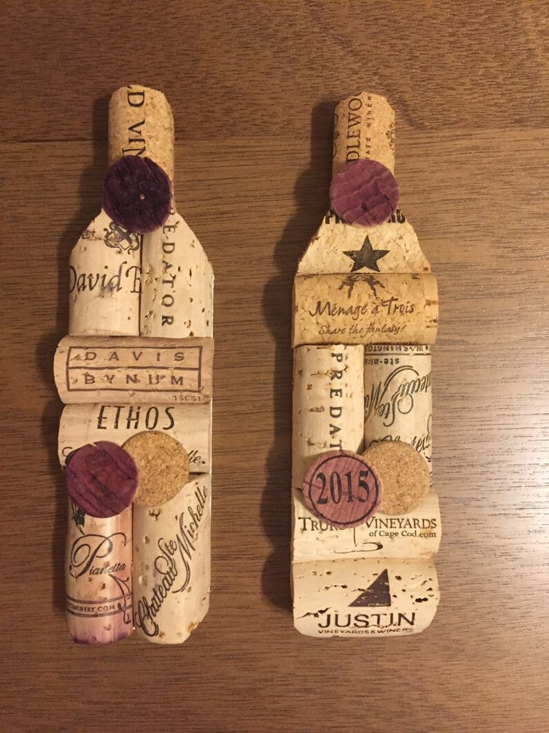 Wine Bottle Upcycled Cork Wall Art Upcycled Home Decor Etsy