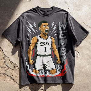 Victor Wembanyama San Antonio Graphic Tee, Oversized Anime Style Sports T-Shirt, Vintage Streetwear Fan Tee, Heavyweight Graphic Tee