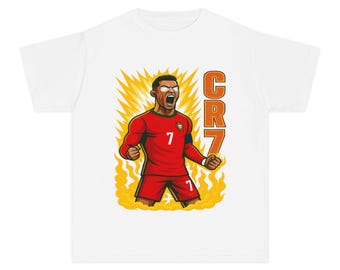 Cristiano Ronaldo Jugend T Shirt, Fußballspieler Geschenk, Sport Fan Top, Kinder Grafik Tshirt, Fußballspieler Shirt, Anime Comic