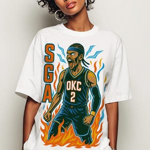 Shai Gilgeous-Alexander Shirt | OKC Basketball Tee | NBA Streetwear Anime Style