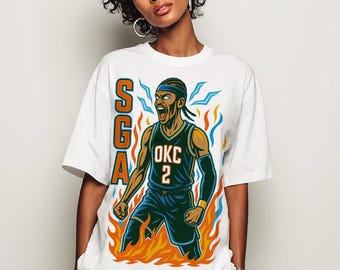 Shirt Shai Gilgeous-Alexander | OKC-basketbalshirt | Animestijl NBA Streetwear