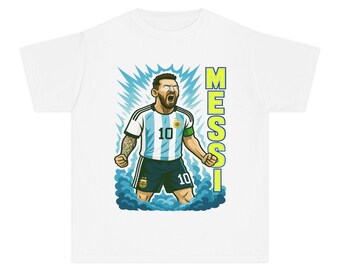 Lionel Messi-T-shirt, grafisch T-shirt voor jongeren, shirt voetbalfan, kleding anime komische stijl, lichtgewicht T-shirt, sporttop voor kinderen