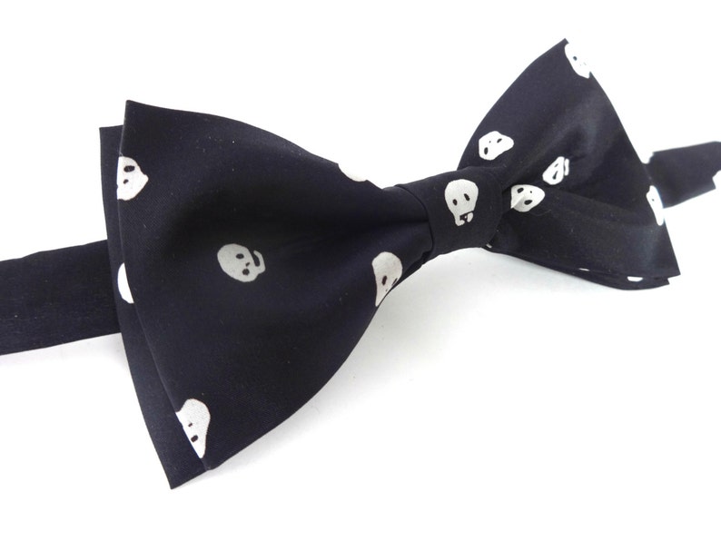 Bow Tie Black Bow Tie With Skeleton Heads Man Bow Tie Men Bow Tie Gifts