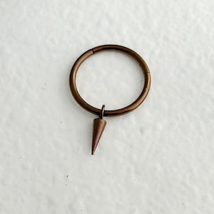1 PC-Anodized Dark Bronze Clicker- ALL Titanium - 20g 18g 16g Clicker - TINY Charm - Rook Hoop With Charm - Lobe Cartilage Helix