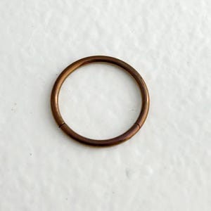 1 PC -20g 18g 16g Clicker - Anodized Dark Bronze Implant Grade Titaniuml - Rook Hoop  - Lobe Cartilage Helix