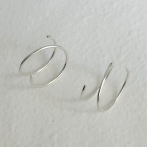 1 pc -14K gold filled -925 Sterling Silver - Rose Gold Filled - Double Hoop Earrings For Single Piercing - Double Hoop Twist Earrings