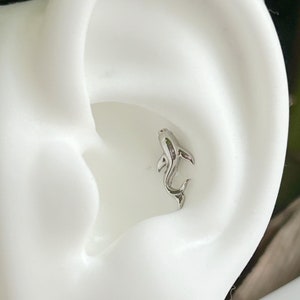18g 16g  ‣ ASTM F136 Implant Grand Titanium • Koi Fish Internally Threaded Conch Stud • Conch Helix Tragus Stud