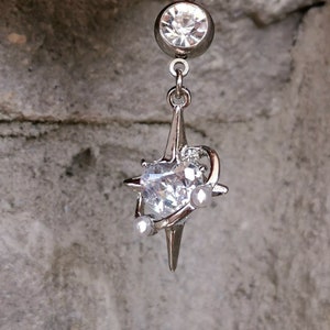 316L Surgical Steel -Silver Star Belly Ring