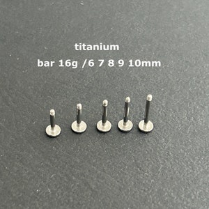 1 PC - 16g Implant Grade Titanium- Labret Stud Barbell Only