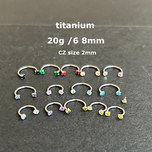 1 PC* 20g ‣ASTM F136 Titanium • TINY Crystal Horseshoe • Internally Threaded Horseshoe • Horseshoe Septum