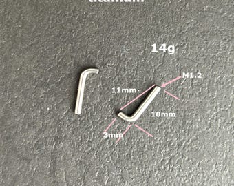1 PC-14 g ‣ J courbé avec filetage interne -Implant en titane grandiose • Barre uniquement • Filetage interne