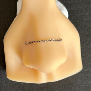 Verified Titanium Chain Nose Ring - Nose Chain Silver -Hypoallergenic Piercing