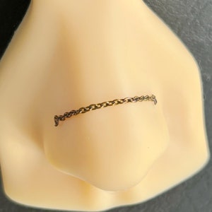 Verified Titanium Chain Nose Ring - Nose Chain Silver -Hypoallergenic Piercing