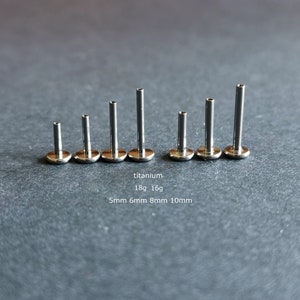 1 pc - 18g 16g 14 Implant Grade Titanium- Labret Stud Barbell Only