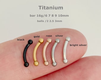 Tiny Ball  ‣ 16g Implant Grade Titanium • Eyebrow Ring • Curved Barbells • Lip Ring