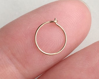 24,22,20 Gauge Rose Gold / 14K Gold Filled / 925 Sterling Silber Nasenring