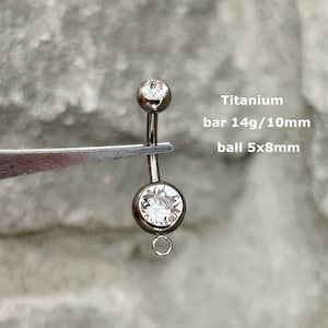 1 PC-14g ‣Titanium •  Add On Simple Silver Belly Ring Supply