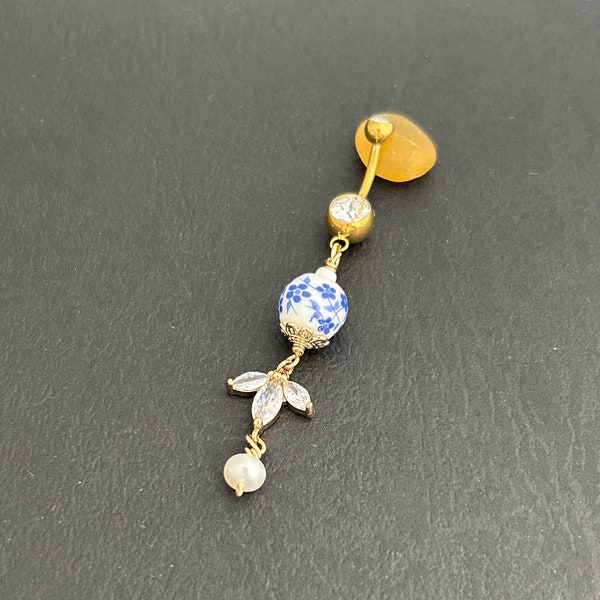 16g 14g ‣Titanium PVD Gold • Simple Gold Belly Ring