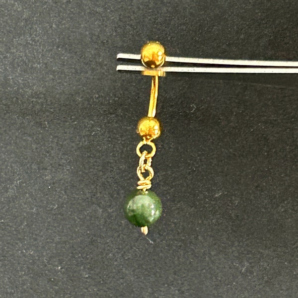 16g Titanium Belly Ring  - Jade Belly Ring