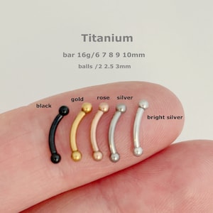 Tiny Ball  ‣ 16g Implant Grade Titanium • Eyebrow Ring • Curved Barbells • Lip Ring