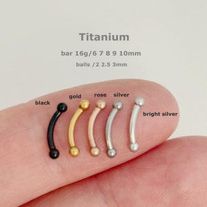 Tiny Ball  ‣ 16g Implant Grade Titanium • Eyebrow Ring • Curved Barbells • Lip Ring