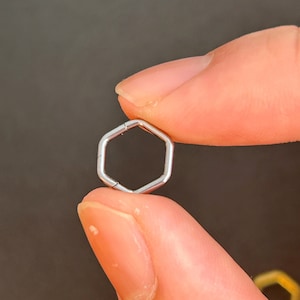 1 cliquet à cliquet hexagonal pour nez PC-16 g - Acier inoxydable 316L - cliquet pour anneau de cartilage à lobe hexagonal