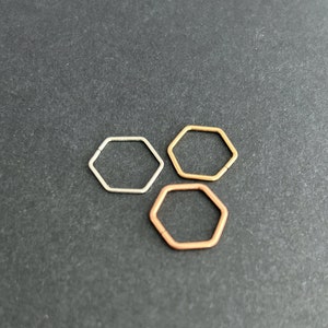 22g 20g 18g Hexagon Nose Ring - Hexagon Lobe Cartilage Ring