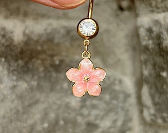 NEU ‣ 16g 14g ‣ Titan Barbell- Gold Blumen Bauch Ringe