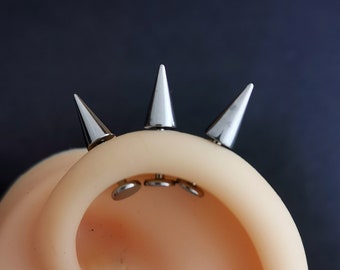 1 PC or 3 PCS 18g 16g Bar 6  8mm - Implant Grade Titanium - Spike Labret Earring