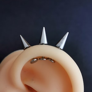 1 Pcs 18g 16g Bar 6  8mm - Implant Grade Titanium - Spike Labret Earring